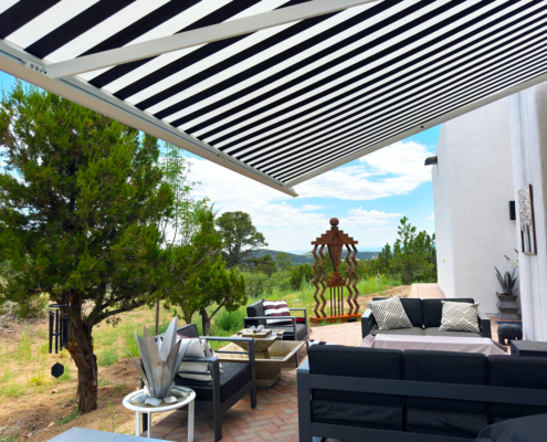 Sante Fe Awning - Black and White Solar Eclipse (ps)